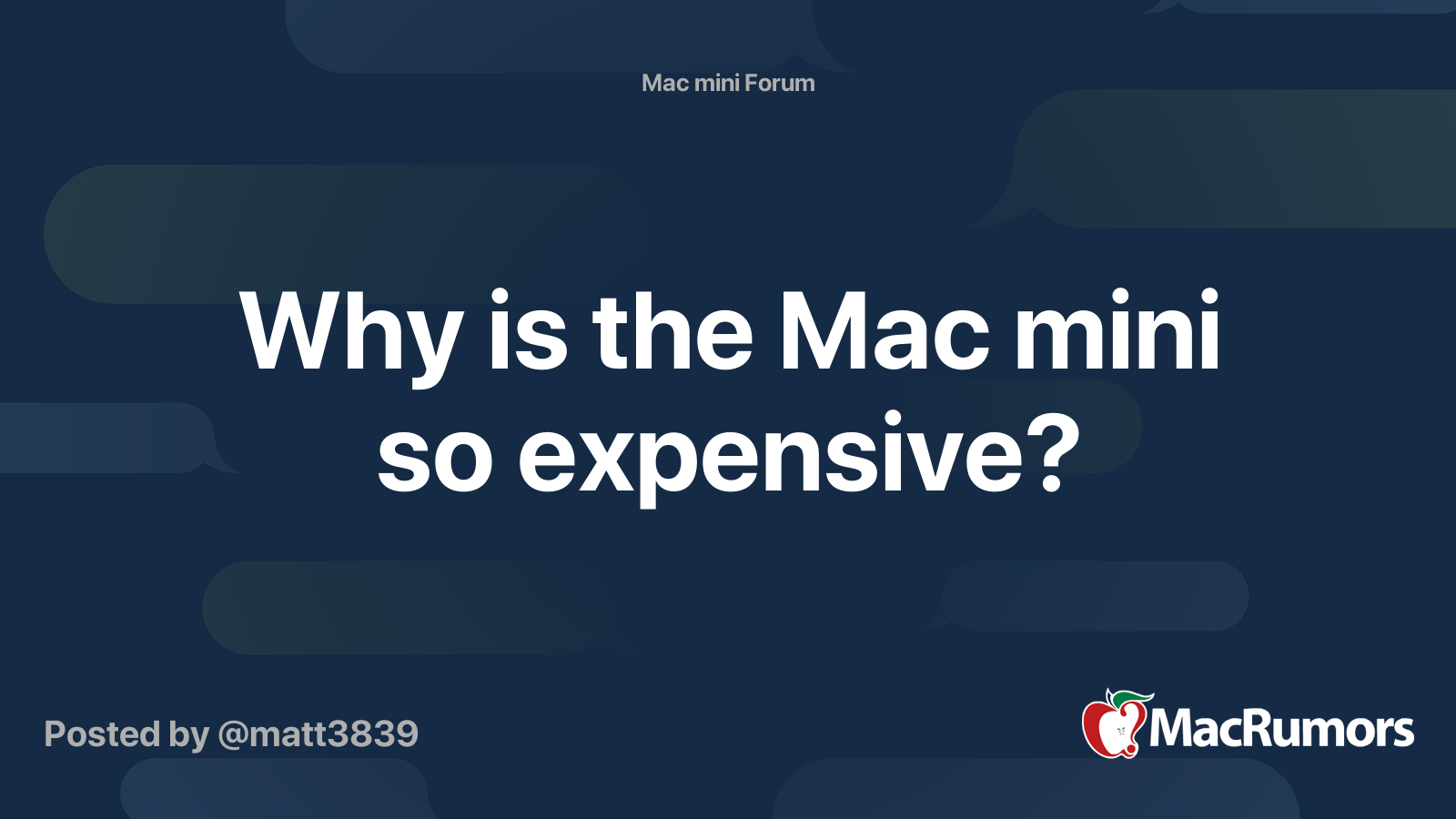 Why is the Mac mini so expensive? MacRumors Forums