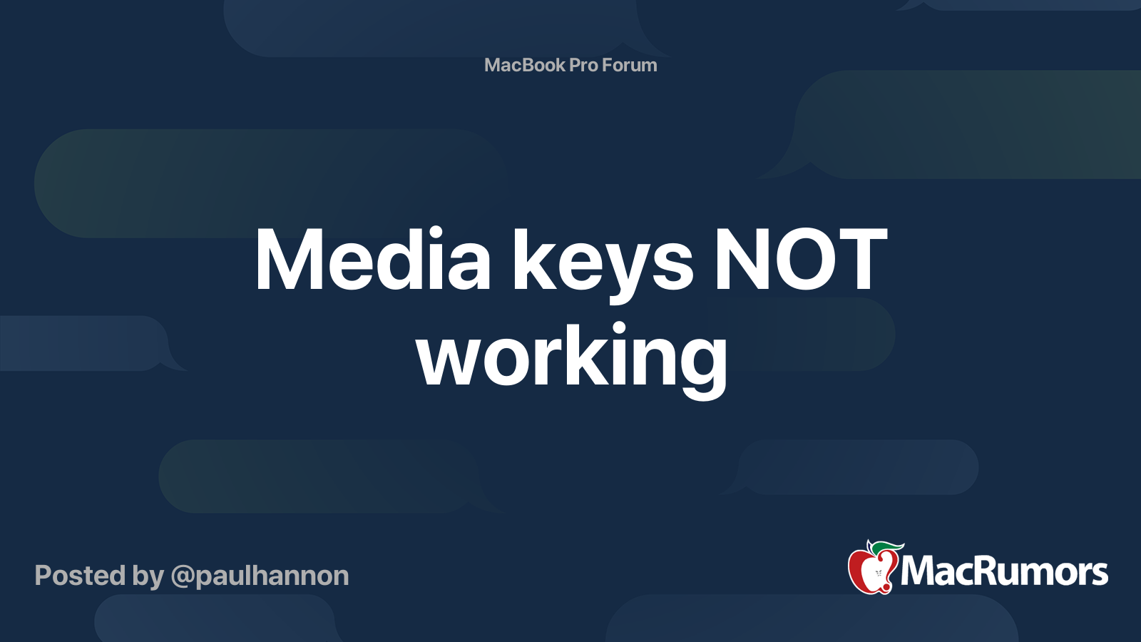 Media keys NOT working MacRumors Forums