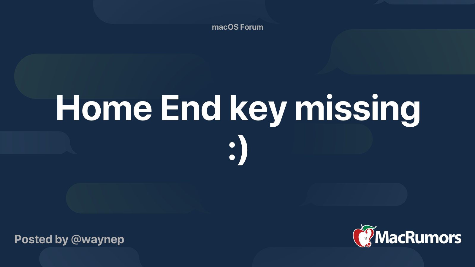 Home End key missing ) MacRumors Forums