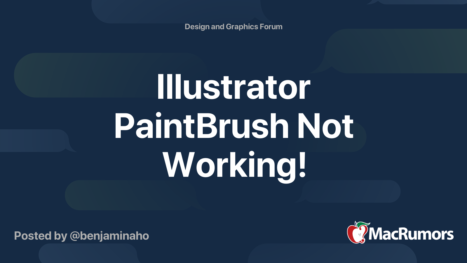 Illustrator PaintBrush Not Working! MacRumors Forums
