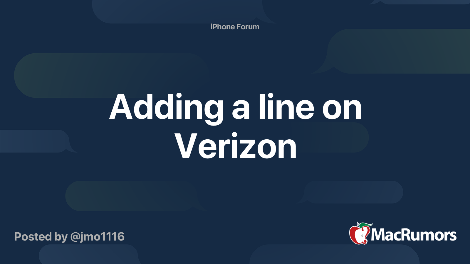 Adding a line on Verizon MacRumors Forums