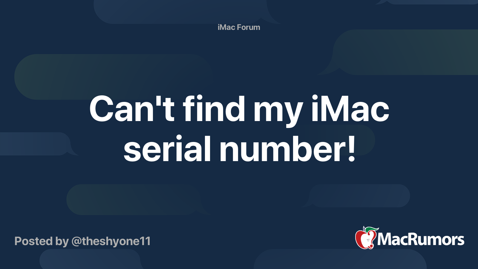 how to find serial number on old imac