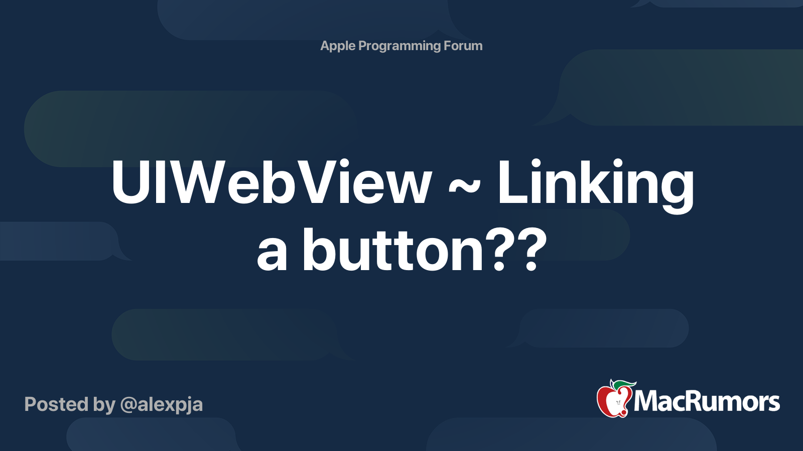 UIWebView ~ Linking a button?? | MacRumors Forums