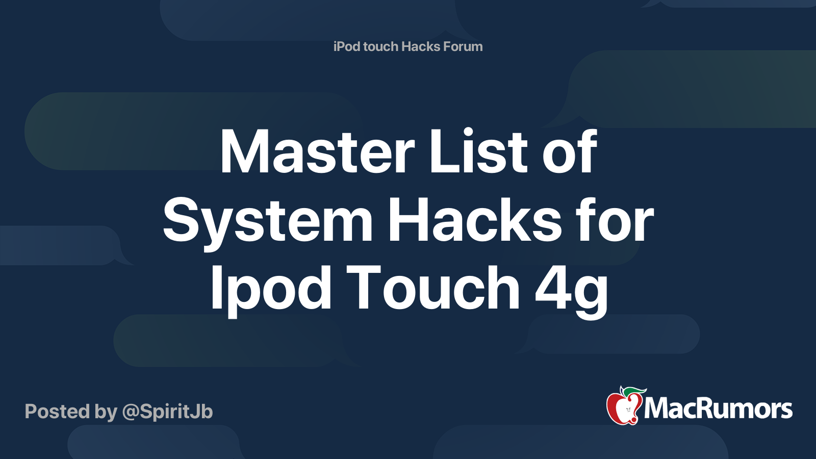 Master List Of System Hacks For Ipod Touch 4g Macrumors Forums