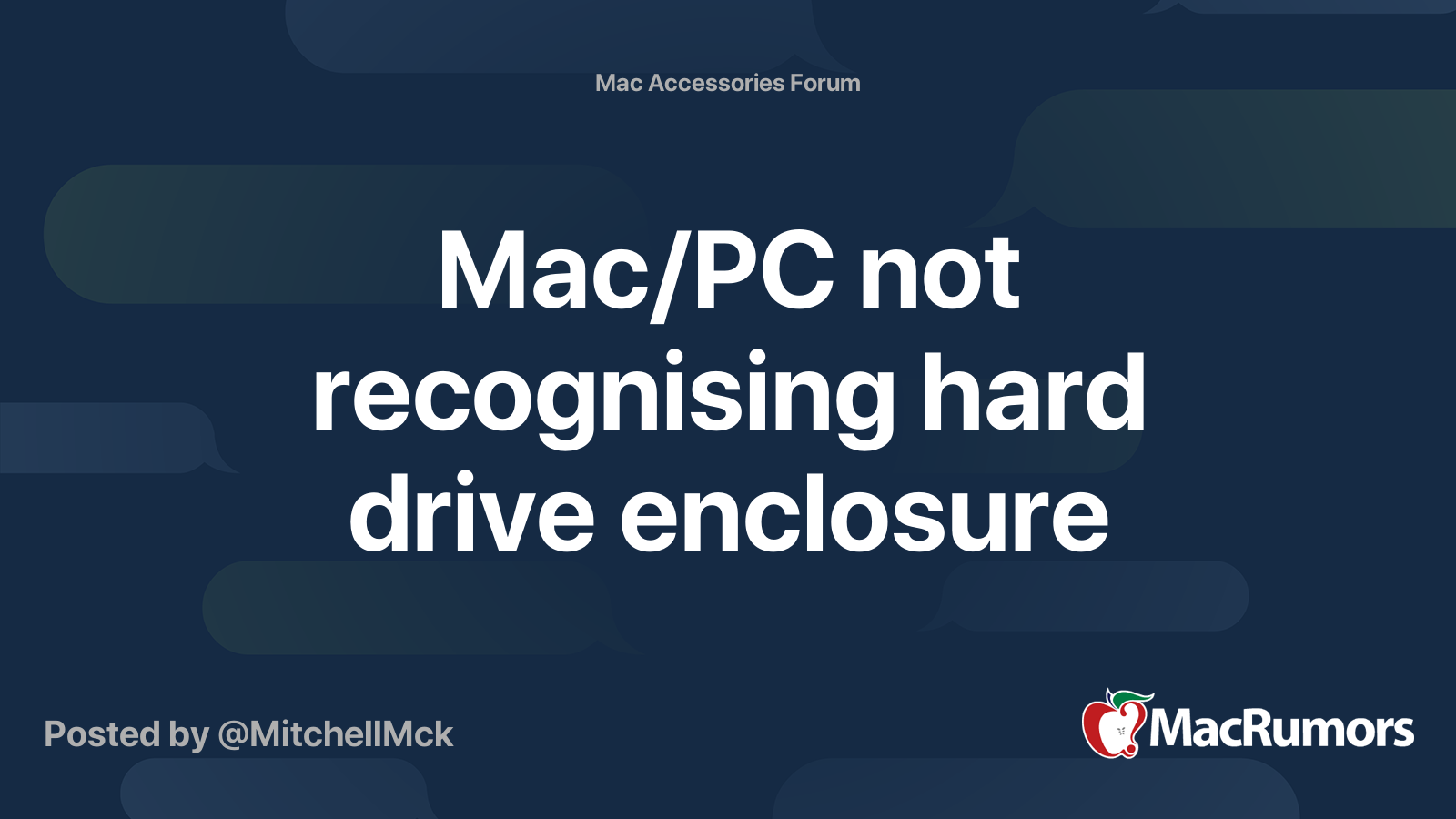 Mac PC Not Recognising Hard Drive Enclosure MacRumors Forums