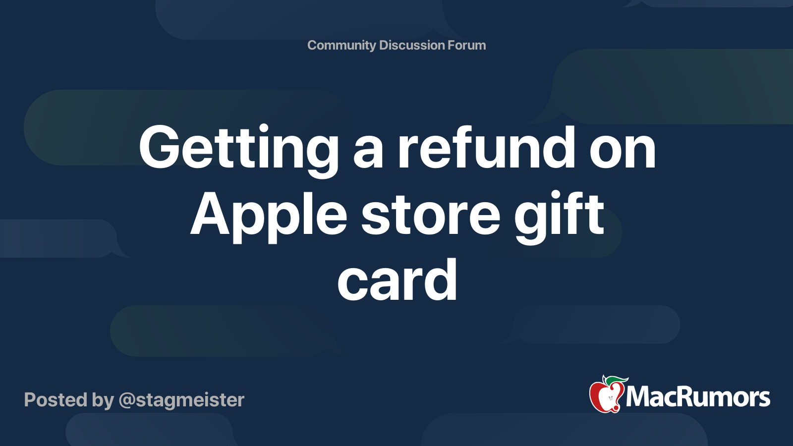 Getting a refund on Apple store gift card MacRumors Forums