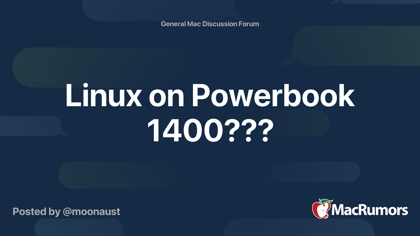 Linux on Powerbook 1400??? | MacRumors Forums