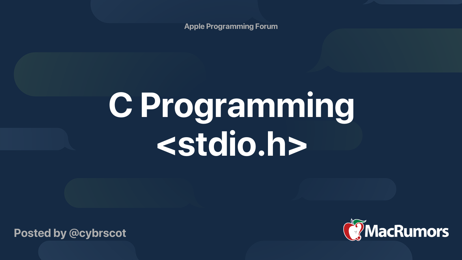 C Programming | MacRumors Forums