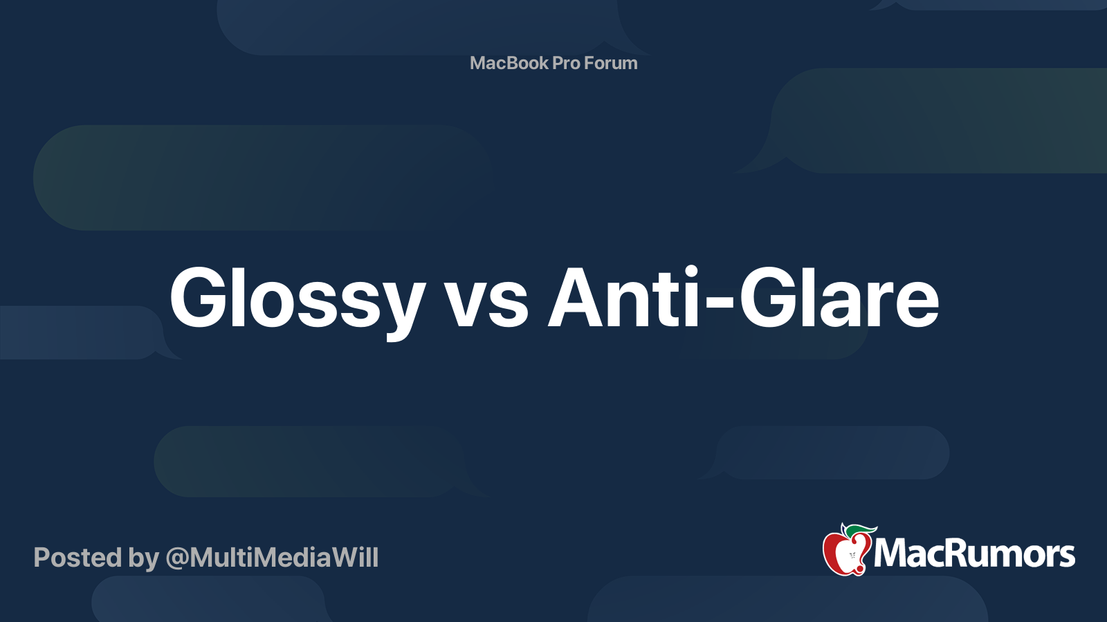 Glossy vs AntiGlare MacRumors Forums