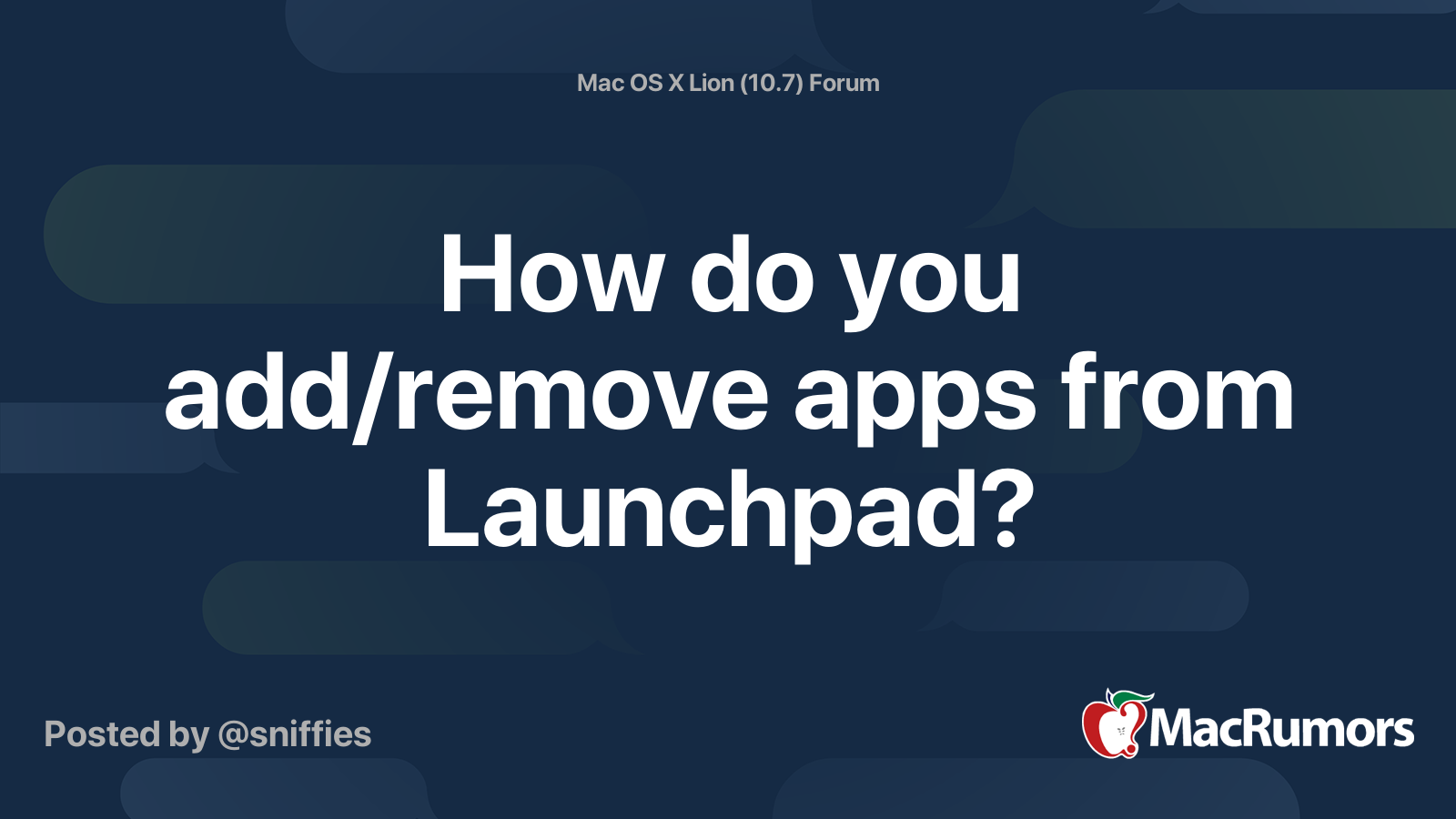 How Do You Add remove Apps From Launchpad MacRumors Forums