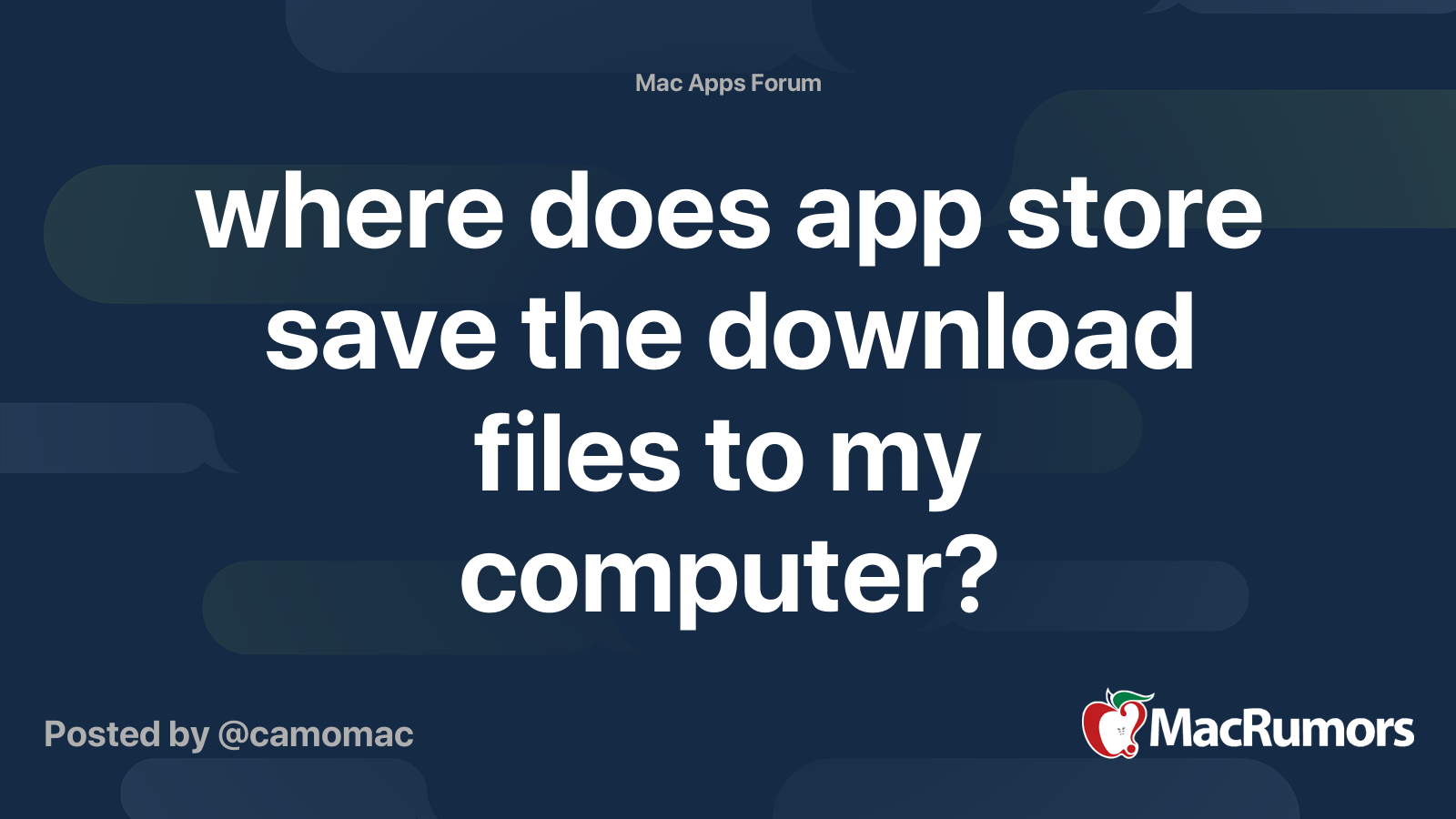tynd svinekød Forkortelse where does app store save the download files to my computer? | MacRumors  Forums