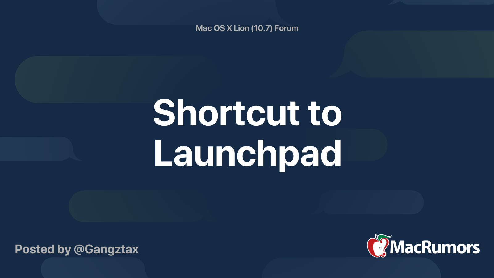 Shortcut to Launchpad | MacRumors Forums