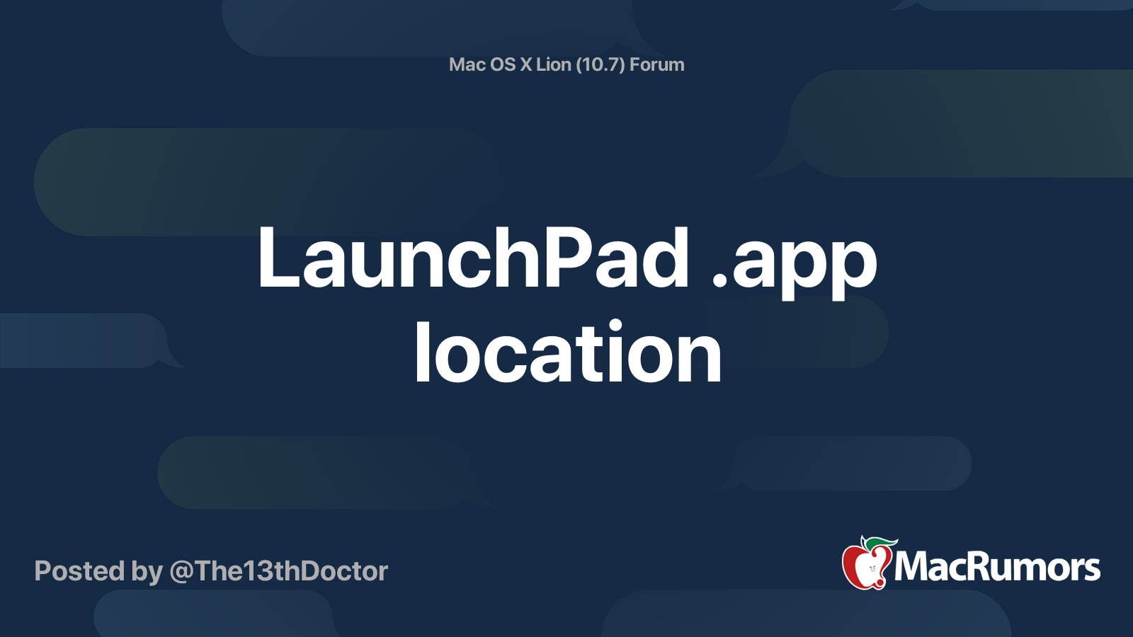 LaunchPad .app location | MacRumors Forums