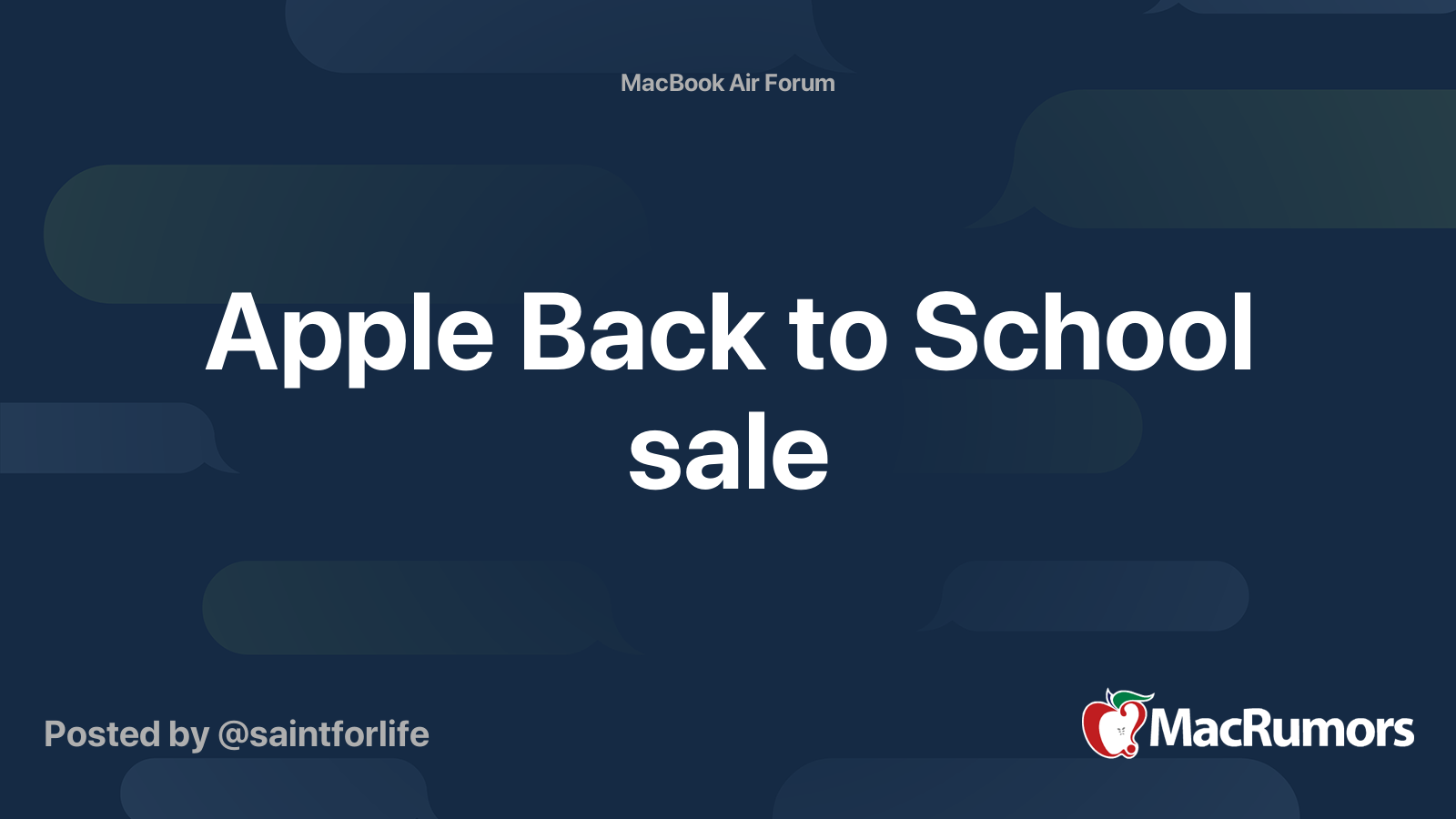 Apple Back to School sale MacRumors Forums