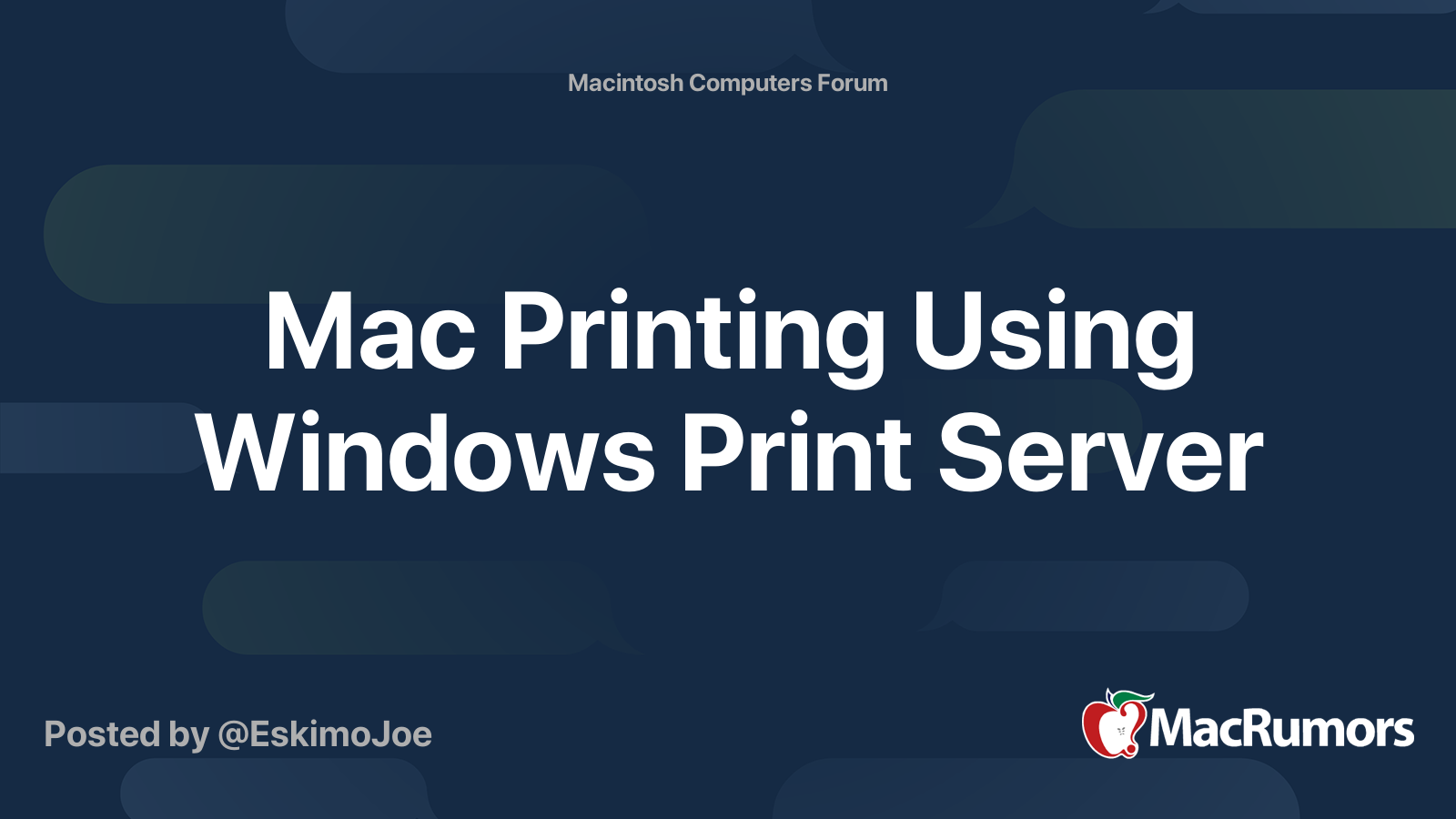 Mac Printing Using Windows Print Server MacRumors Forums