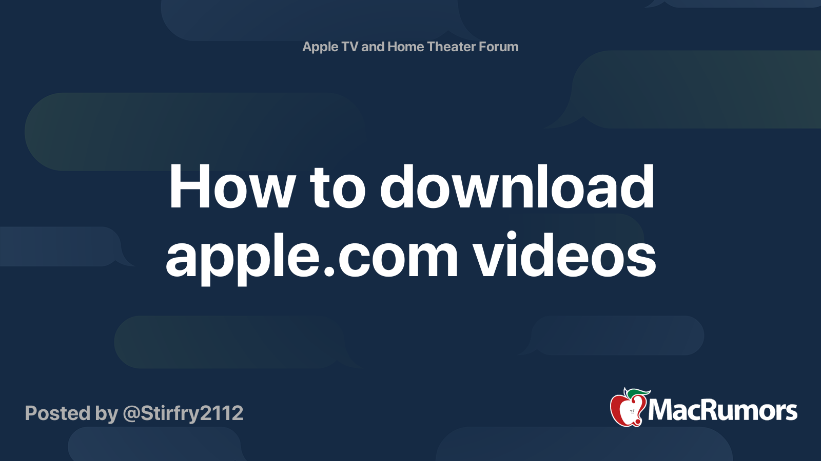 How to download videos MacRumors Forums