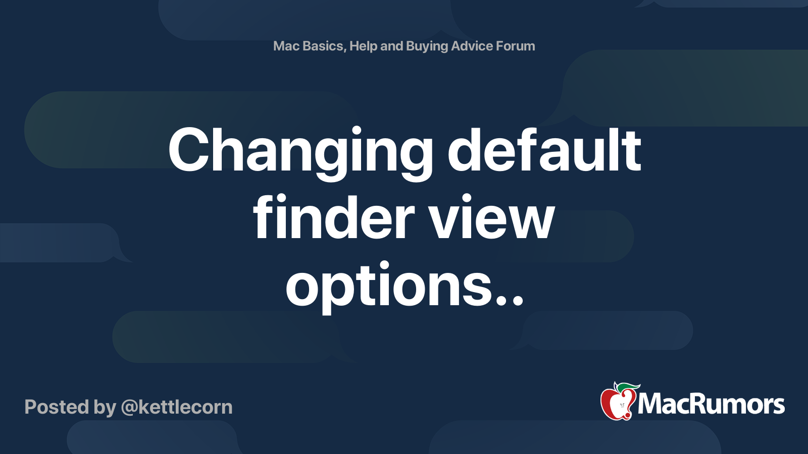 Changing default finder view options macrumors forums