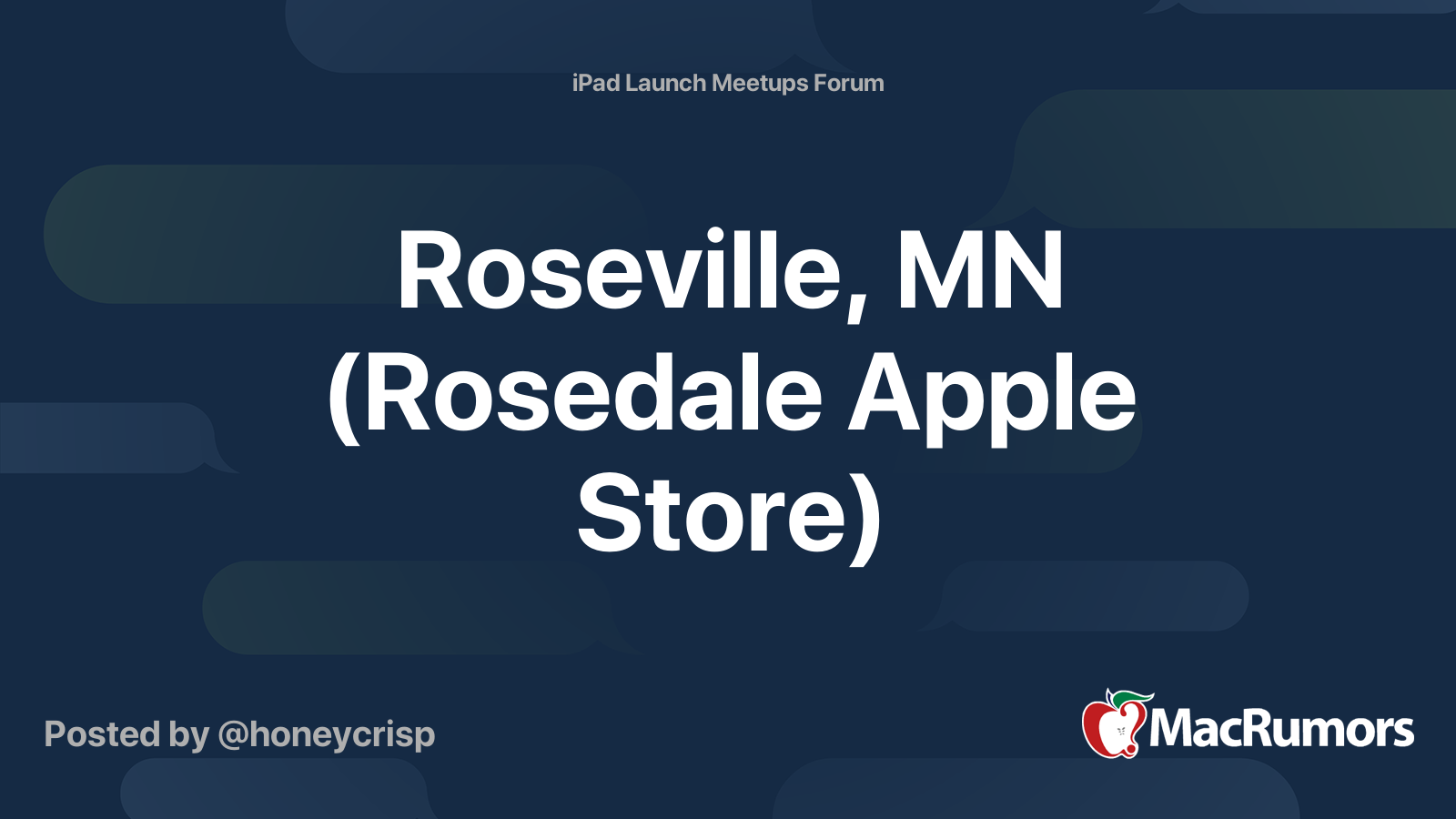 Roseville, MN (Rosedale Apple Store) MacRumors Forums
