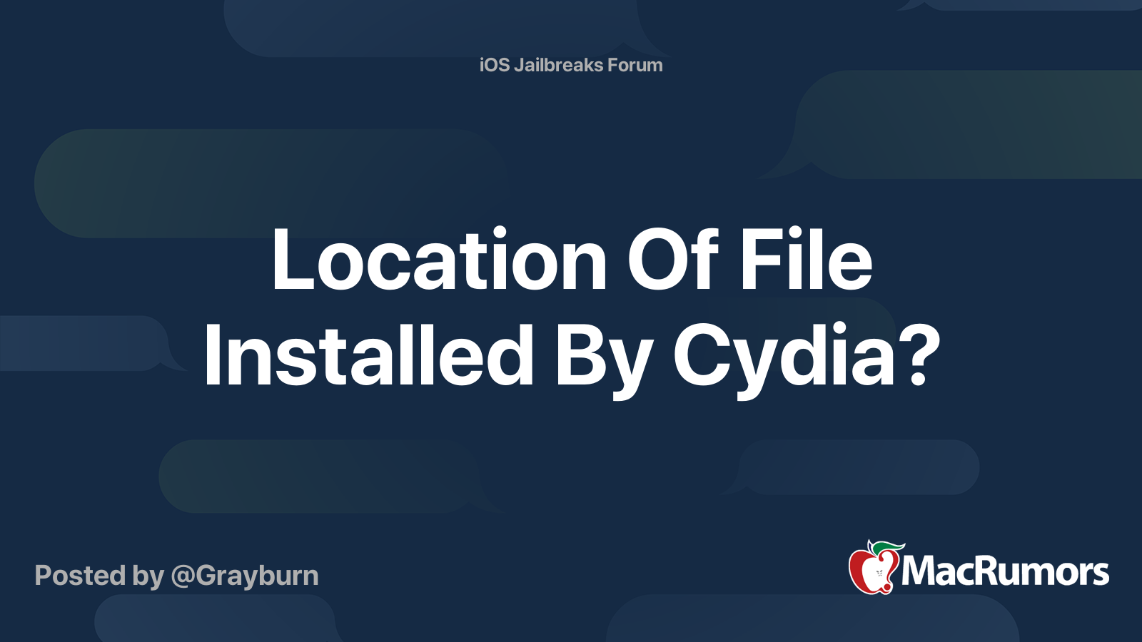 Location Of File Installed By Cydia? | MacRumors Forums