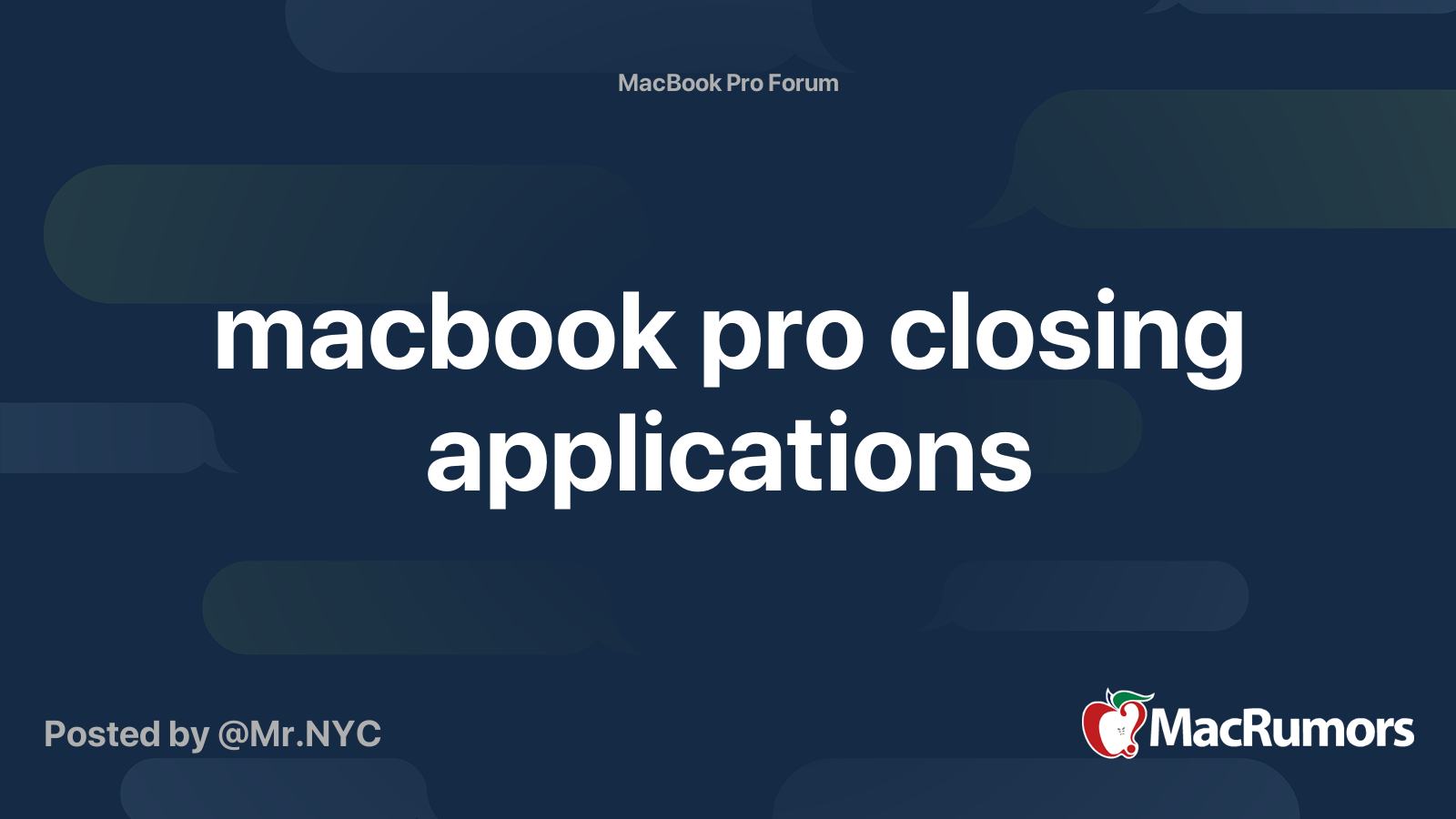 macbook pro closing applications MacRumors Forums