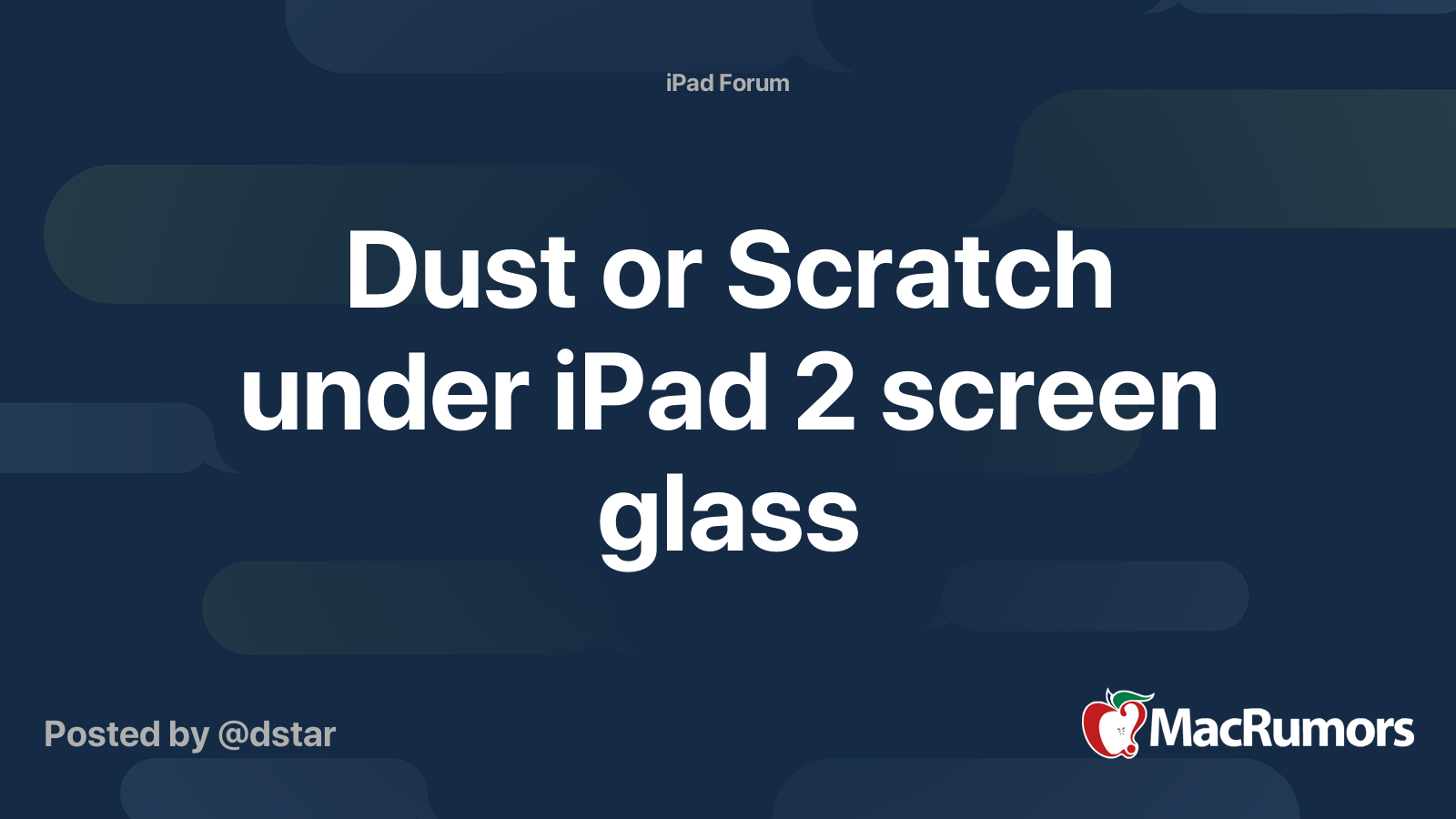 Dust or Scratch under iPad 2 screen glass | MacRumors Forums