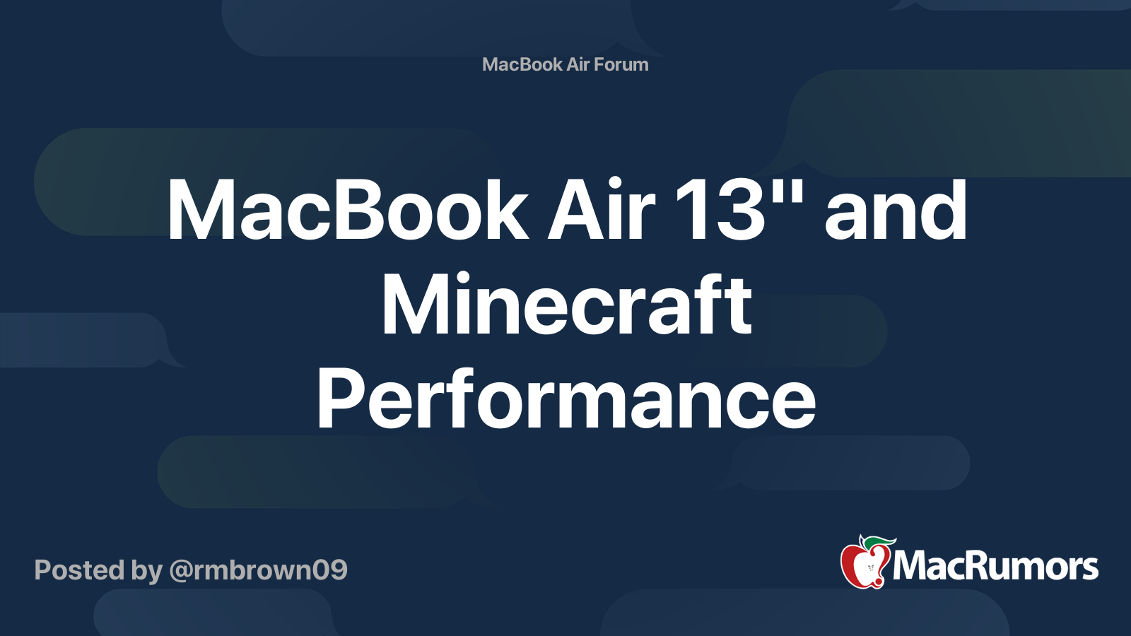 Macbook Air 13 And Minecraft Performance Macrumors Forums