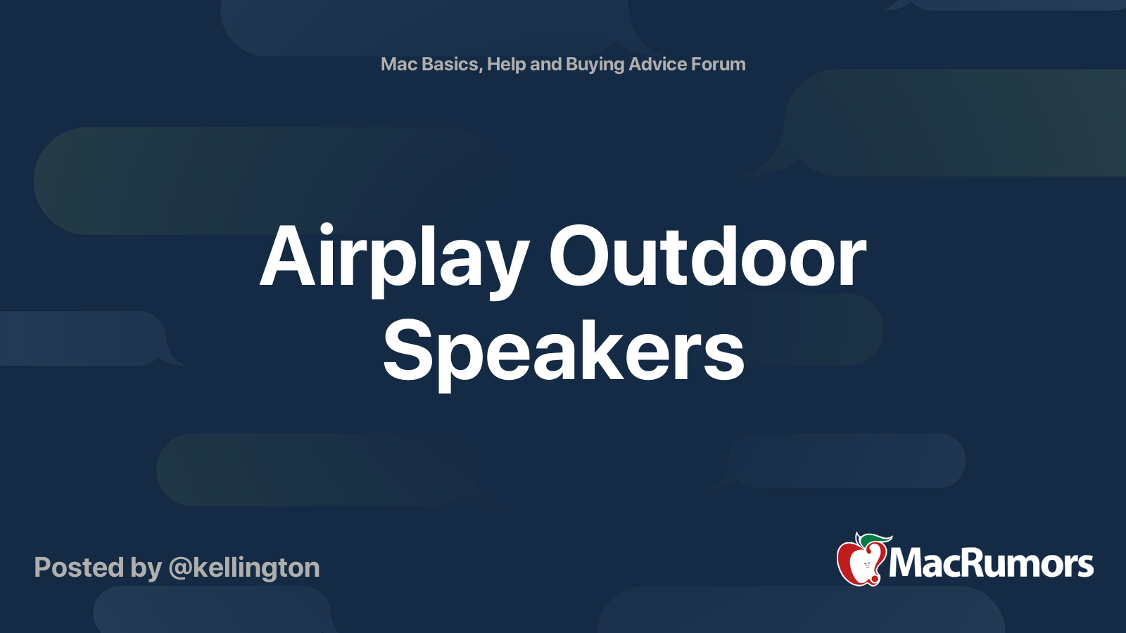 Airplay Outdoor Speakers MacRumors Forums
