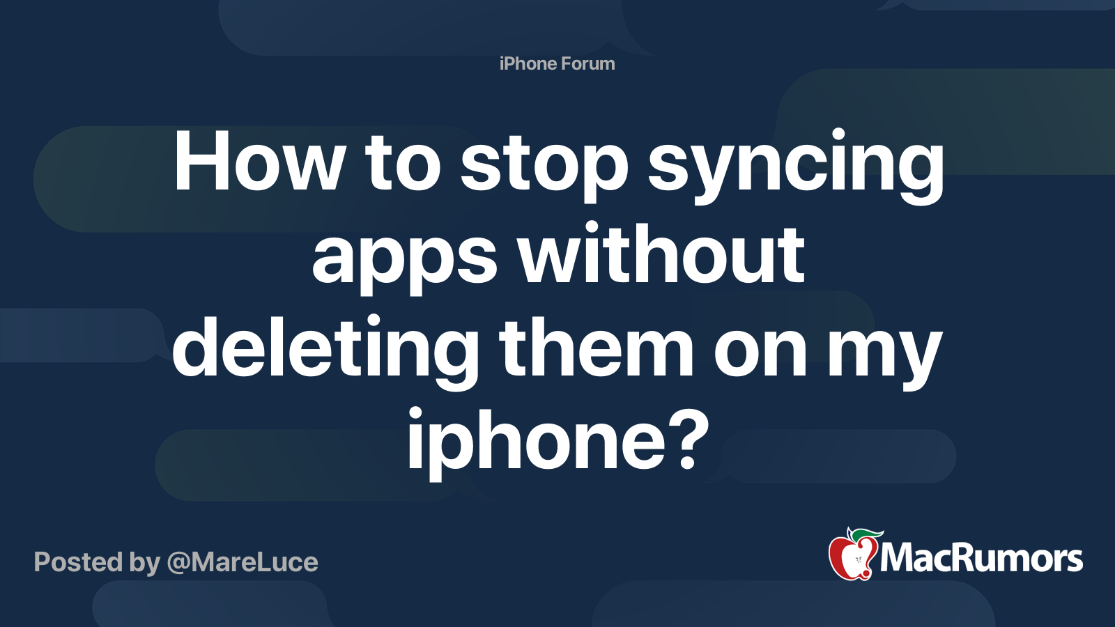 How To Stop Syncing Apps Without Deleting Them On My Iphone