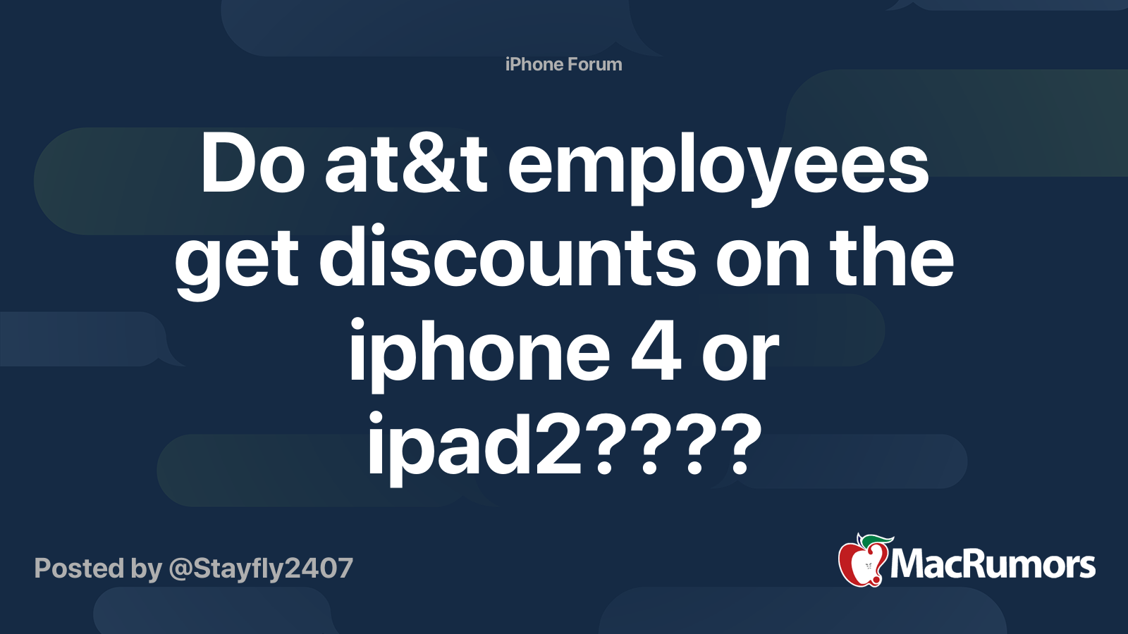 Do at&t employees get discounts on the iphone 4 or ipad2 ...