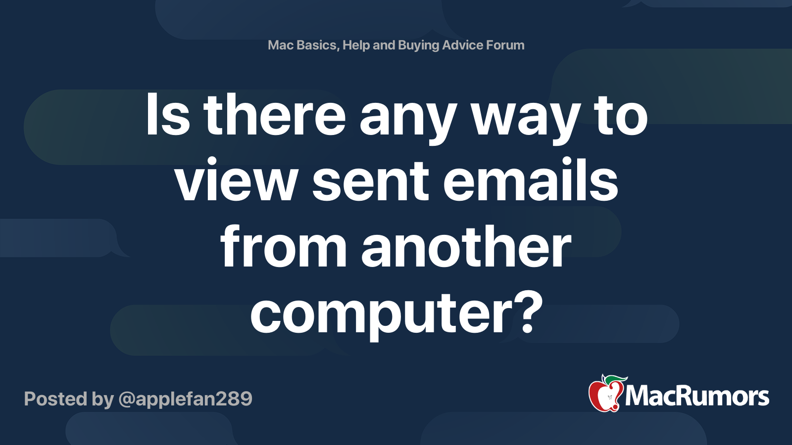 Is There Any Way To View Sent Emails From Another Computer MacRumors