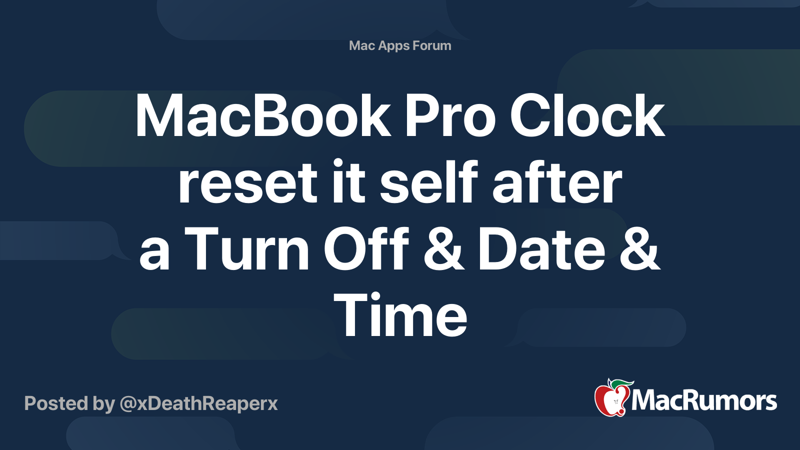 MacBook Pro Clock reset it self after a Turn Off & Date & Time