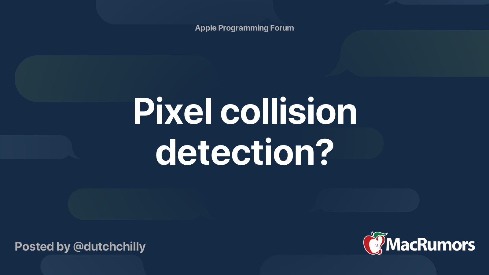 Pixel collision detection? | MacRumors Forums
