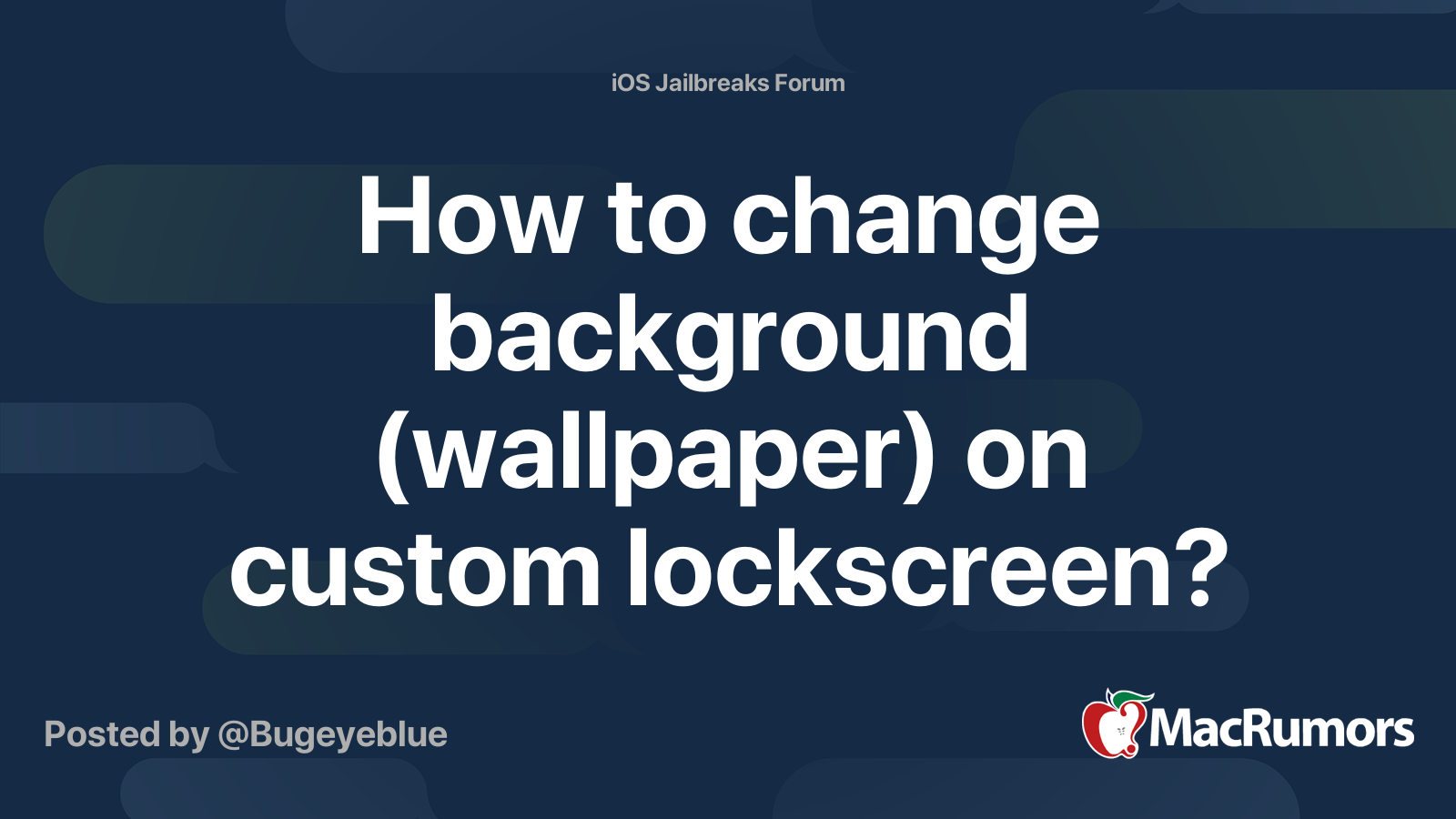 How to change background (wallpaper) on custom lockscreen? | MacRumors ...