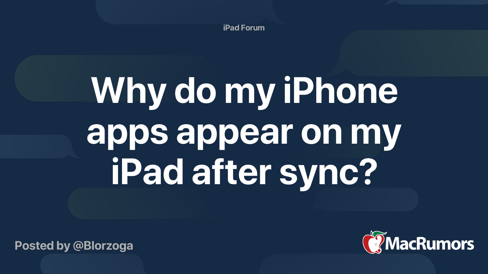 Why do my iPhone apps appear on my iPad after sync? | MacRumors Forums