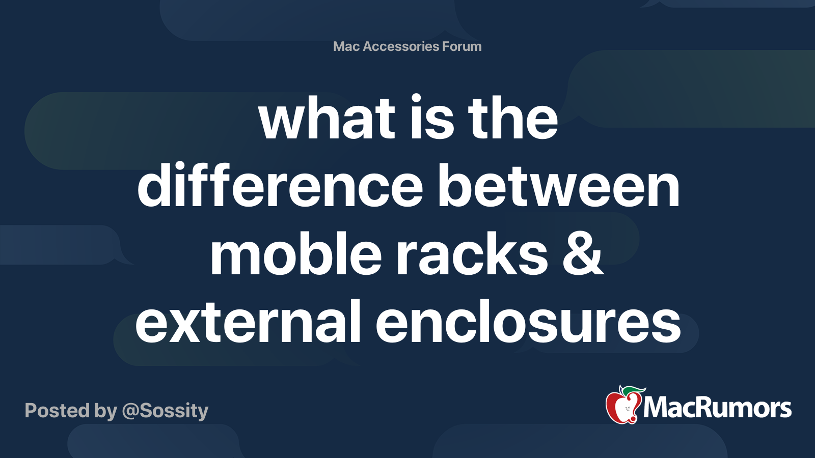 what is the difference between moble racks & external enclosures for ...