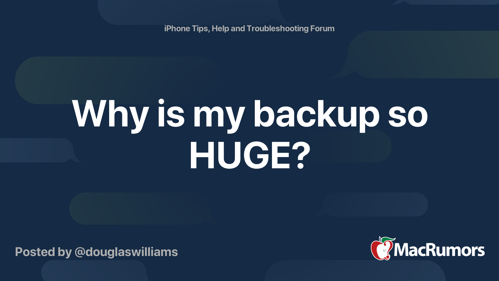 Why is my backup so HUGE? MacRumors Forums