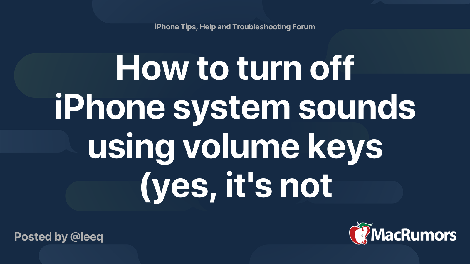 How to turn off iPhone system sounds using volume keys (yes, it's not