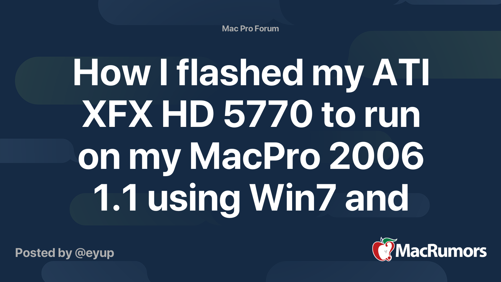 How I Flashed My Ati Xfx Hd 5770 To Run On My Macpro 06 1 1 Using Win7 And Ati Winf Macrumors Forums