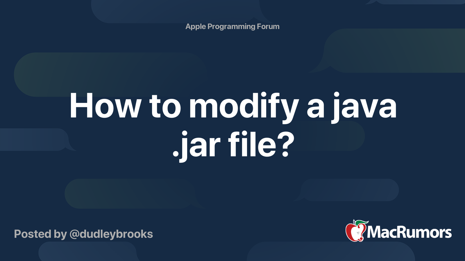 How to modify a java .jar file? MacRumors Forums