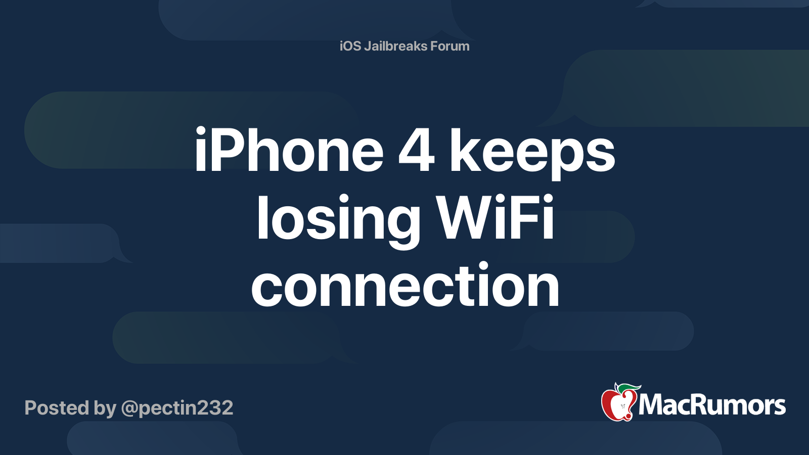 iPhone 4 keeps losing WiFi connection MacRumors Forums