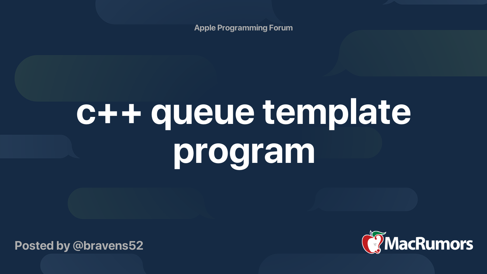 c++ queue template program MacRumors Forums