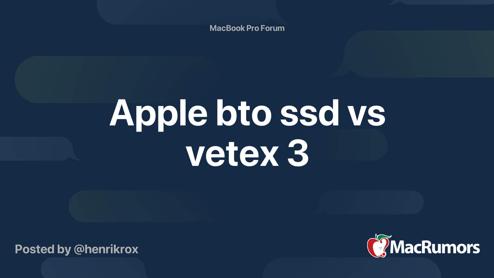 Apple Bto Ssd Vs Vetex 3 Macrumors Forums