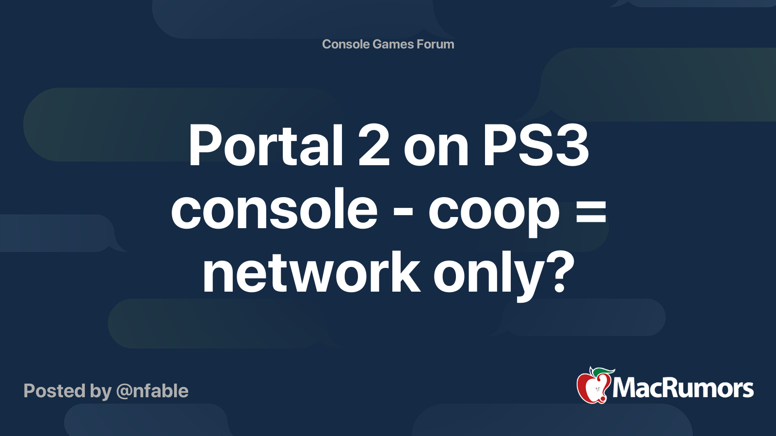 Portal 2 On Ps3 Console Coop Network Only Macrumors Forums