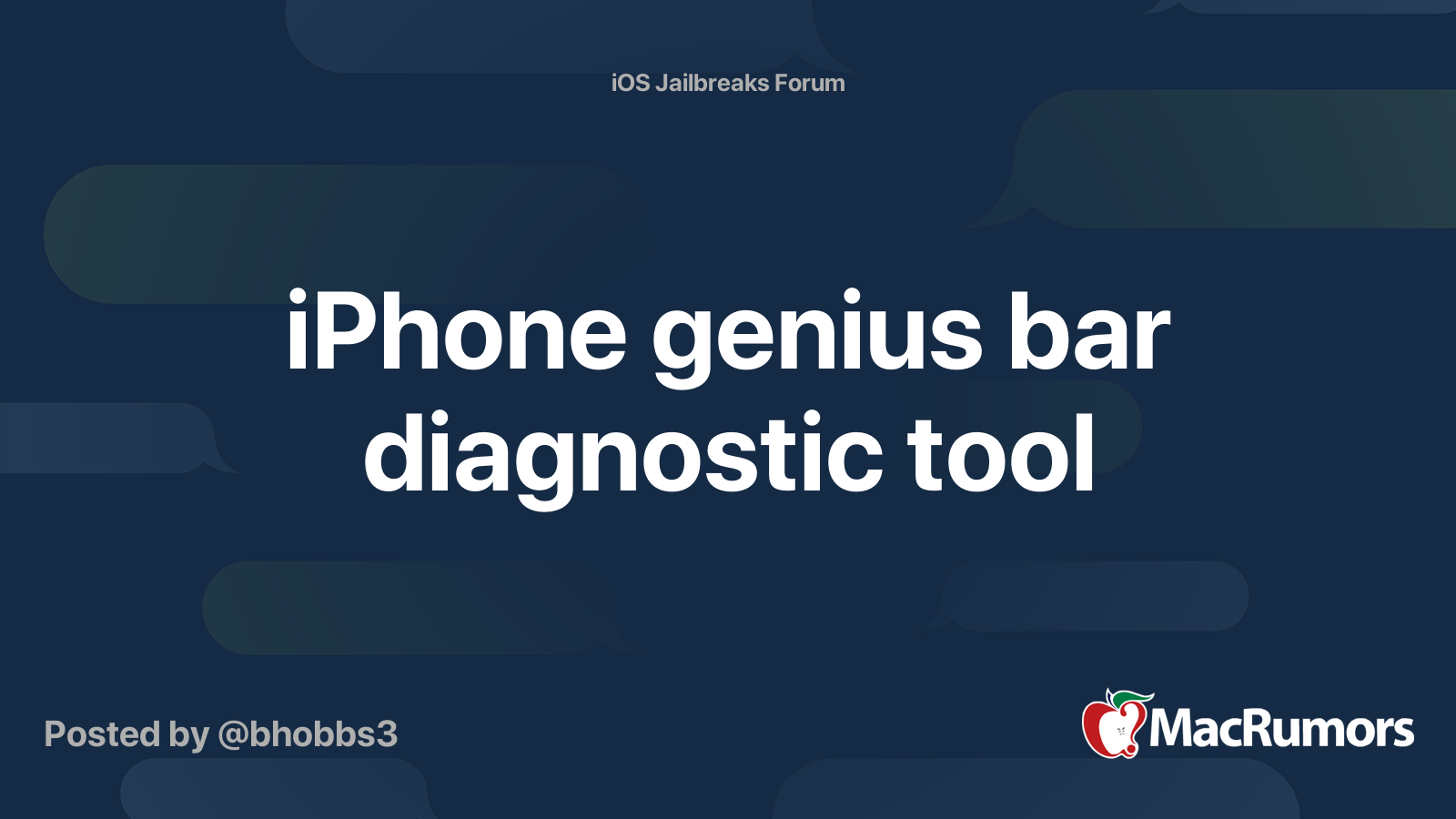 iPhone genius bar diagnostic tool MacRumors Forums