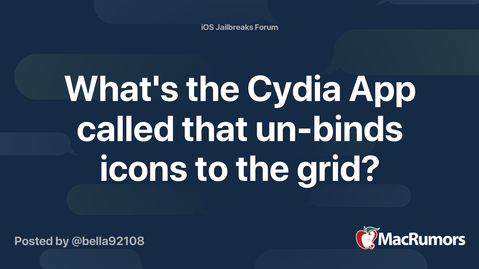 What's the Cydia App called that un-binds icons to the grid ...