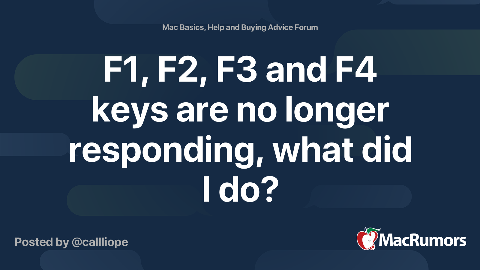 F1, F2, F3 and F4 keys are no longer responding, what did I do