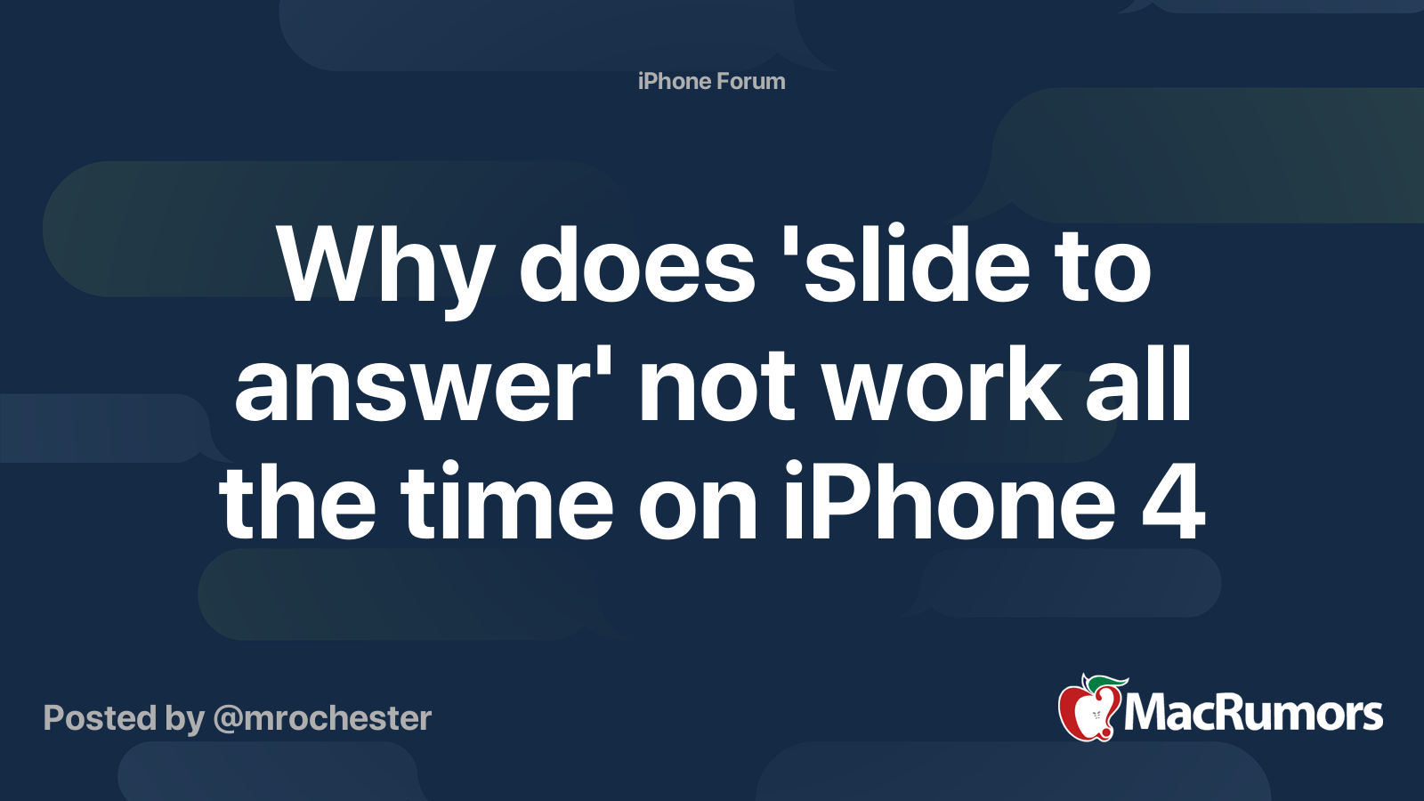 Why does 'slide to answer' not work all the time on iPhone 4