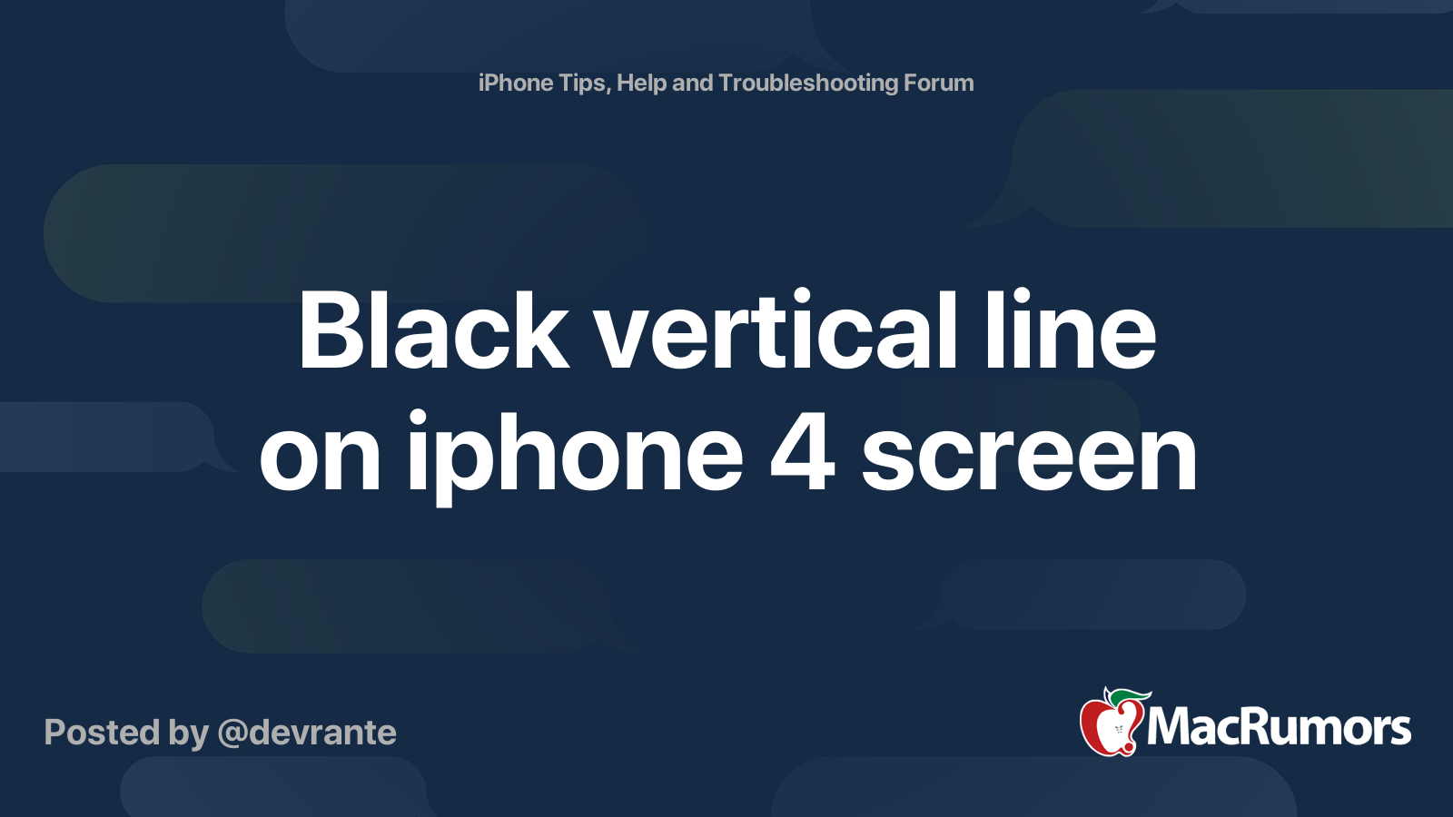 Black vertical line on iphone 4 screen MacRumors Forums