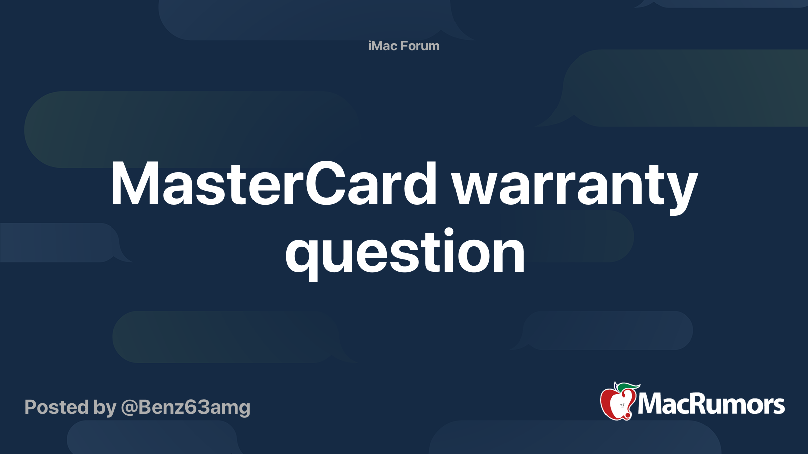 mastercard warranty question | macrumors forums