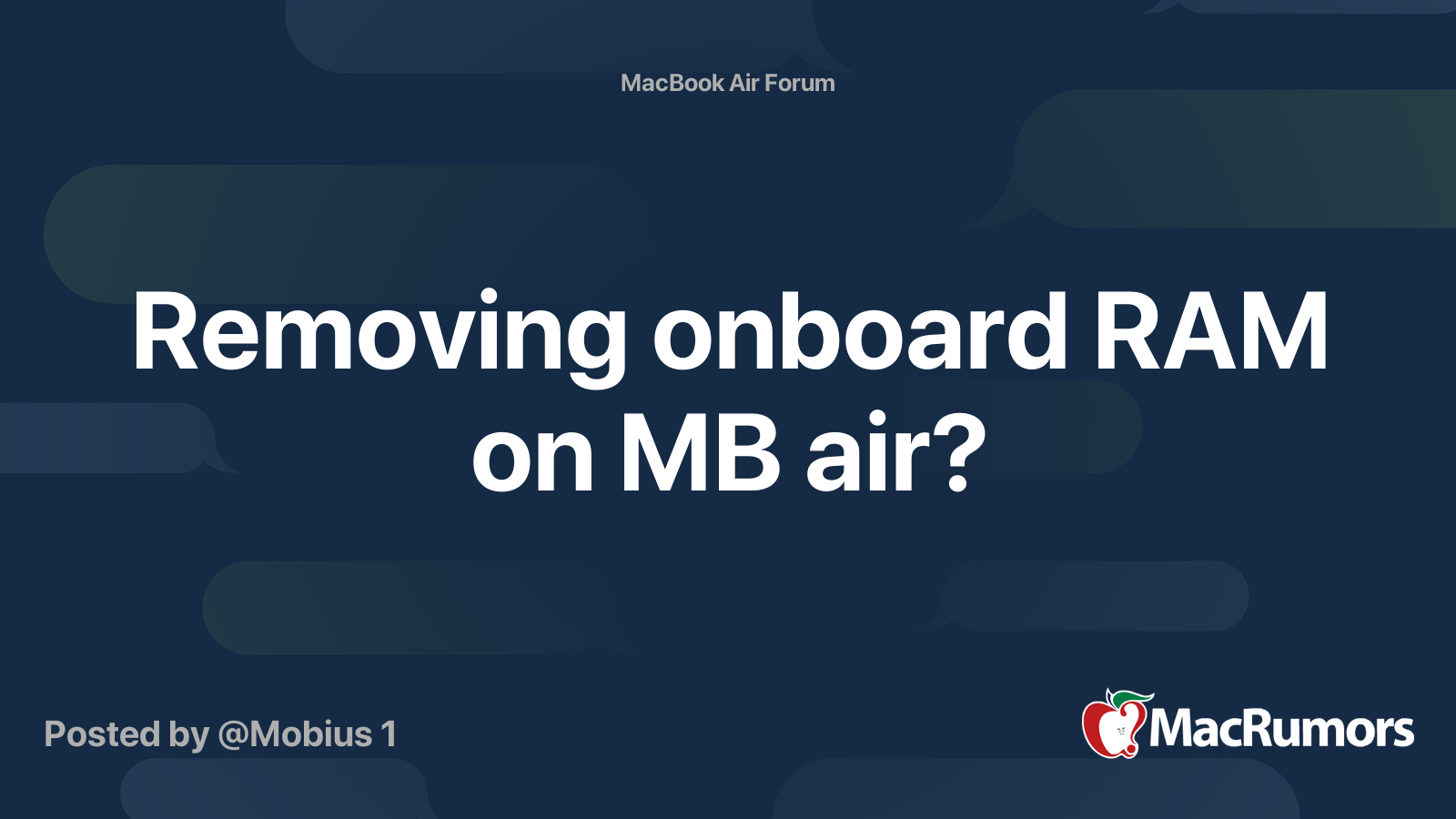 Removing onboard RAM on MB air? MacRumors Forums